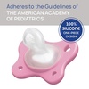 image:imageChicco Dual Soft Orthodontic Pacifier OnePiece Silicone 02m 2PackGreyDusty Rose