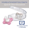 image:imageChicco Dual Soft Orthodontic Pacifier OnePiece Silicone 02m 2PackGreyDusty Rose