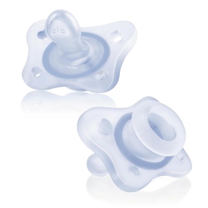 image:imageChicco Dual Soft Orthodontic Pacifier OnePiece Silicone 02m 2PackBlue