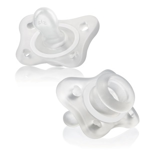 image:imageChicco Dual Soft Orthodontic Pacifier OnePiece Silicone 02m 2PackClear