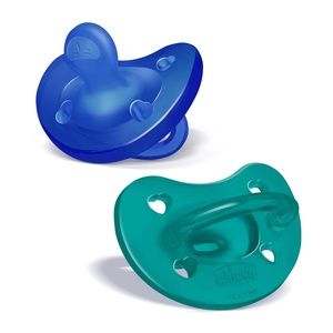image:imageChicco PhysioForma Silicone Orthodontic Pacifier OnePiece 616m 2PackDark BlueGreen