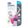 image:imageChicco 2in1 Universal Pacifier Clip with Loop amp Ring AttachmentClip de chupete de moda  Rosa