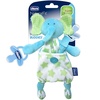 image:imageChicco Pocket Buddies Soft Pacifier HolderLovey Soothing Plush Toy Animal 0m Pink BunnyBlue Elephant