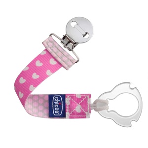image:imageChicco 2in1 Universal Pacifier Clip with Loop amp Ring AttachmentFashion Pacifier Clip  Pink