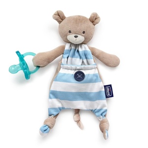 image:imageChicco Pocket Buddies Soft Pacifier HolderLovey Soothing Plush Toy Animal 0m Pink BunnyBlue
