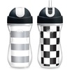 image:imageChicco Insulated FlipTop Straw Sippy Cup for Toddlers 12m 9oz 2PackBlackWhite