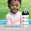 image:imageChicco Insulated FlipTop Straw Sippy Cup for Toddlers 12m 9oz 2PackBlackWhite