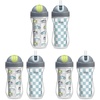 image:imageChicco Insulated FlipTop Straw Sippy Cup for Toddlers 12m 9oz 2PackCars  Checker