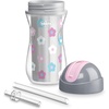 image:imageChicco Insulated FlipTop Straw Sippy Cup for Toddlers 12m 9oz 2PackFloralPurple