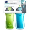 image:imageChicco Insulated FlipTop Straw Sippy Cup for Toddlers 12m 9oz 2PackGreen PlayTeal