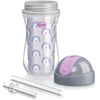 image:imageChicco Insulated FlipTop Straw Sippy Cup for Toddlers 12m 9oz 2PackRainbow SilverPurple