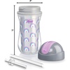 image:imageChicco Insulated FlipTop Straw Sippy Cup for Toddlers 12m 9oz 2PackRainbow SilverPurple
