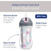 image:imageChicco Insulated FlipTop Straw Sippy Cup for Toddlers 12m 9oz 2PackSilverFloralPurple