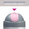 image:imageChicco Insulated FlipTop Straw Sippy Cup for Toddlers 12m 9oz 2PackSilverFloralPurple