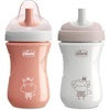 image:imageChicco Sport Spout Training Sippy Cup for Toddlers 9m 9oz 2PackCoralGrey