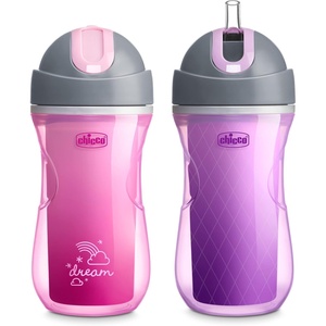 image:imageChicco Insulated FlipTop Straw Sippy Cup for Toddlers 12m 9oz 2PackDream PinkPurple