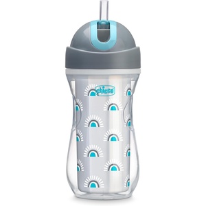 image:imageChicco Insulated FlipTop Straw Sippy Cup for Toddlers 12m 9oz 2PackSunburst SilverBlue