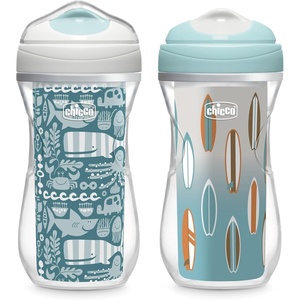 image:imageChicco Insulated Rim Spout Training Sippy Cup for Toddlers 12m 9oz 2PkOcean PrintSurf