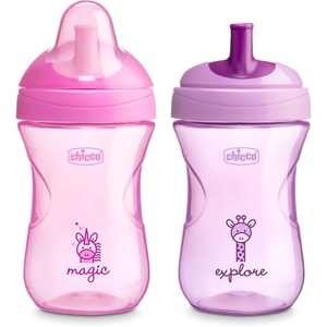 image:imageChicco Sport Spout Training Sippy Cup for Toddlers 9m 9oz 2PackPale BlueTeal