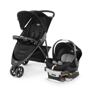 image:imageChicco Viaro Travel System Viaro QuickFold Stroller with KeyFit 30 Infant Car Seat and Base BlackBlackBlack