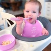 image:imageChicco Easy Start Silicone Feeding Set  Dishes for BabyLed Weaning  Suction Bowl  Adjustable Bib  Soft Spoon  BPAFree  3 Piece Set  6m  TealPink
