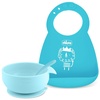 image:imageChicco Easy Start Silicone Feeding Set  Dishes for BabyLed Weaning  Suction Bowl  Adjustable Bib  Soft Spoon  BPAFree  3 Piece Set  6m  TealTeal