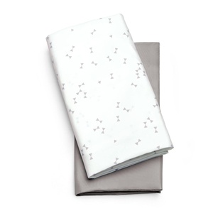 image:imageChicco LullaGo Bassinet Fitted Sheets 2PackGrey Triangle