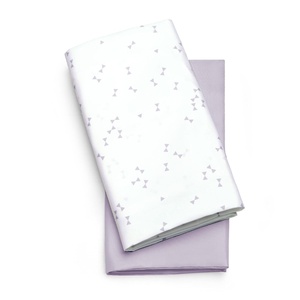 image:imageChicco LullaGo Bassinet Fitted Sheets 2PackLavender Triangle